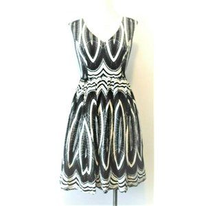 NWOT Tracy Reese Dress Black White Lined Party Coc